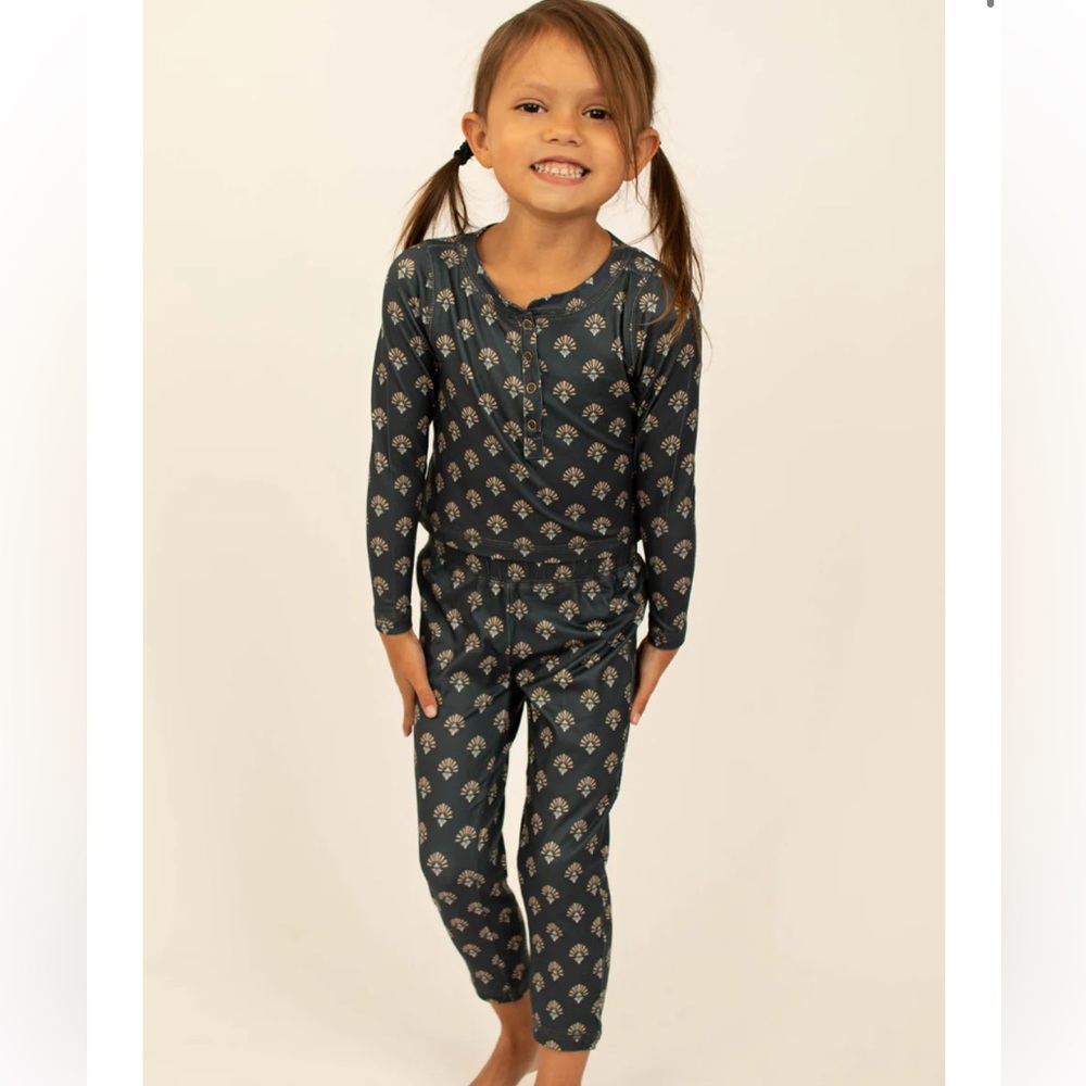 Mia Joy Girls Jeal Set In Blue Geo Size 10